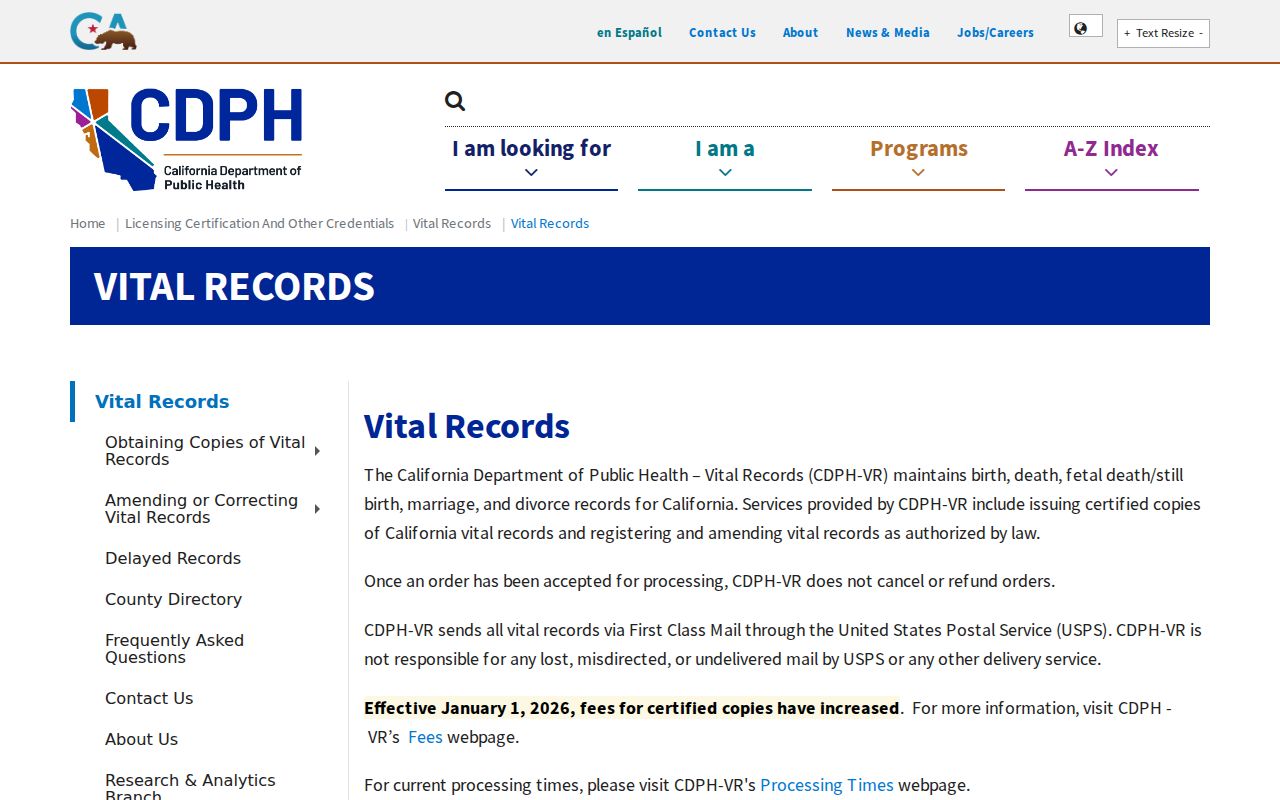 Lompoc residents directory reference to California vital records access
