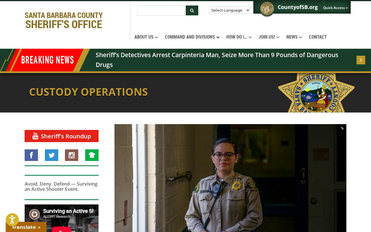 Lompoc neighbors reference to Santa Barbara County custody operations
