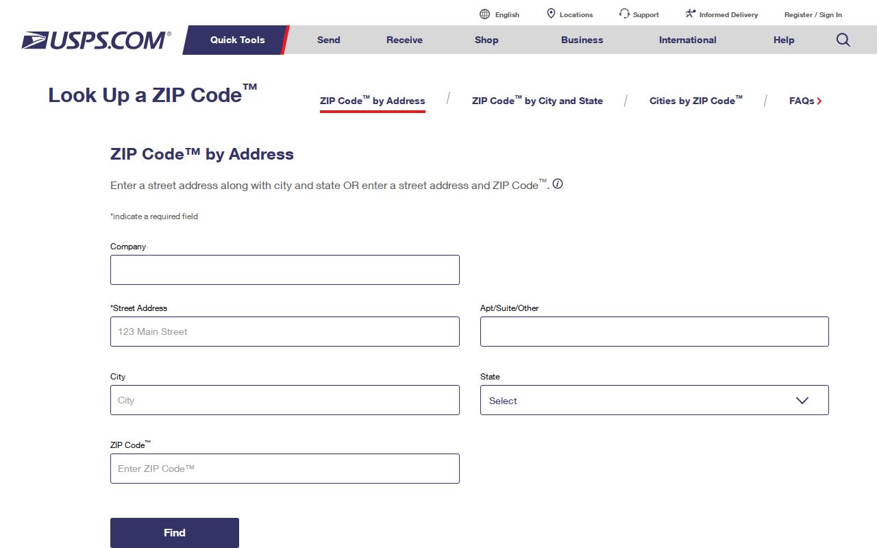 Lompoc ZIP code directory reference to USPS address lookup